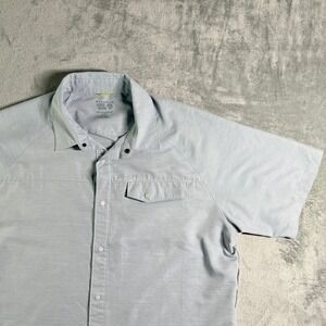 Mountain Hardwear Short Sleeve Button Down Shirt Light Blue Size L G Outdoor